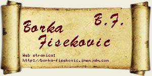 Borka Fišeković vizit kartica